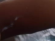 Ebony Girl give me a Footjob in Nylons 16/16