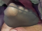Ebony Girl give me a Footjob in Nylons 5/16