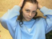 a Cute Russian Schoolgirl for the first time in her life starred in a Solo Video and Finish 2/16