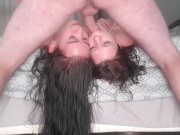 Using not 1 but 2 whores mouths as my personal cock pocket while they both lay upside down