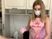 SugarNadya completely undressed because of the heat, the client almost came during the procedure 3/16