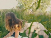 OLD4K Gorgeous beauty with glasses rides old manhood in the fresh air 2/16