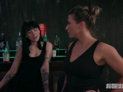 Ariel X Bar Hookup With Charlotte Sartre Eating Pussy In Hot 69 Before Getting Strapon Fucked 1/16