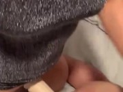 Hot milf pegging her cucks juicy wet asshole with a huge strapon while he moans and begs for more!! 10/16