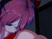 Chelsea licks pussy before getting strapon fucked by Akame - Akame Ga Hentai 6/16