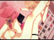 Yae Miko has her legs spread and strapon fucked by Jean - Genshin Impact. 10/16