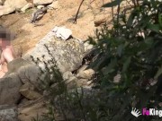 Redhead naked babe seduces a naked dude outdoor and fucks him for our cameras! 11/16