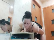 sucking dildo on the doorstep 12/16