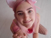 Pink hair, tight pussy, big tits and cute face - this girl deserves a creampie! - Eva Elfie 4/16