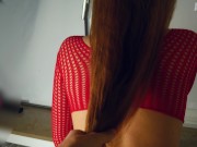 Redhead LONG HAIR is over 1 Meter - Doggy Hair Pulling CUM on BIG ASS - Hair Fetish | Ava Lips 4/16