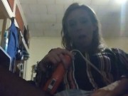 Natural blonde smoke's cigarette and bowls while jamming 16/16