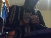 Natural blonde smoke's cigarette and bowls while jamming 4/16