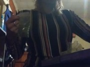 Natural blonde smoke's cigarette and bowls while jamming 5/16