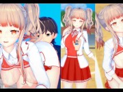 【エロゲーコイカツ！】爆乳「茨棘」のおっぱい揉みまくりH！巨乳仁王立ち手コキ・フェラ・パイズリ・正常位・バック3DCGアニメ動画[Hentai Game Koikatsu! 15/16