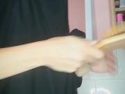 Egypt hijab girl wants to brush hair but fucks her creamy pussy with hair brush  1/16