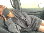 女子大生が彼シャツワンピースでノーパン買い物デート♡ホテルまで我慢できずにそのまま野外カーセックスで大量中出し♡RYO＆YUU♡素人カップル/パイパン/美少女/10代/野外露出/スタイル抜群/スマホ 14/16