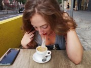 Venom Evil made a mess when drinking a coffee with 