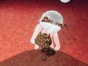 3D HENTAI Neko girl strokes your dick with her paws 9/16