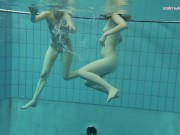 Enjoy them stripping sexy girlfriends Nastya and Libuse in the pool 13/16