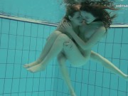 Enjoy them stripping sexy girlfriends Nastya and Libuse in the pool 14/16
