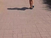 Cap d'Agde naked walk to the beach. BlowJob attempt :) 2/16