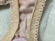 あそこ指でグリグリした後に下着の汚れを見てください　Japanese women's underwear 　panties underwear used 15/16