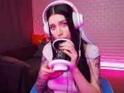 ORGASMIC ASMR GORGEOUS BABE LICKING AND SUCKING. HONEY HAZE 10/16