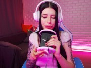 ORGASMIC ASMR GORGEOUS BABE LICKING AND SUCKING. HONEY HAZE 13/16