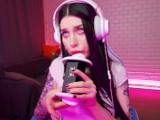 ORGASMIC ASMR GORGEOUS BABE LICKING AND SUCKING. HONEY HAZE 16/16