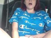 redhead makes herself cum in the car 3/16