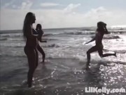 Lil Kelly goes naked at beach 7/16