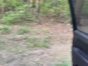 Hot blowjob in the forest deep in throat from a sexy blonde 7/16