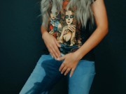 Pee in blue jeans 9/16