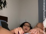 Curvy Mixed Babe w/ Pretty Titties Dildo Play 12/16