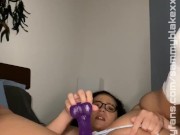 Curvy Mixed Babe w/ Pretty Titties Dildo Play 16/16