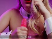 JOI Hot Blonde in bunny suit will make you feel good  Lovely Dove girlfriend experience 14/16