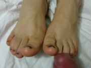 Small soft latina feet glazed with cum 1 1/16