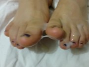 Small soft latina feet glazed with cum 1 14/16