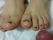 Small soft latina feet glazed with cum 1 2/16