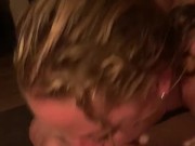 Cheating wife Lisa gives Nick and friend POV blowjob in homemade threesome sex 14/16