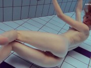 Petite cute Nastya swims underwater nude