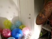HD Sexy Femdom Kendal Kink Looner Balloon B2P Sit2Pop hump Suck Deepthroat& Fuck my giant Balloons! 3/16