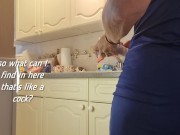 Chorizo Wank - Horny In The Kitchen - Spicy Sausage Orgasm - British Mature MILF Food Dildo 4/16