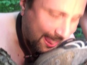 slave joschi have to clean morganas dirty gum shoes outdoor 12/16