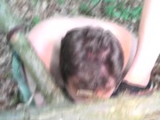 slave joschi have to clean morganas dirty gum shoes outdoor 4/16