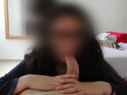 Sucking the precum out my friend to lube BF's dick and get spitroasted by them 8/16