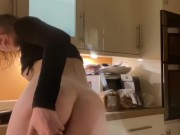 British teen babe finger fucks herself on her kitchen countertop 5/16