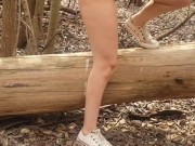 masturbation in the forest, blonde with big breasts outdoors 14/16