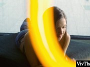 Sexy lesbian ties her lover up and makes her watch as she pleasures herself 13/16