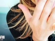 Jerking him off in black lingerie 16/16